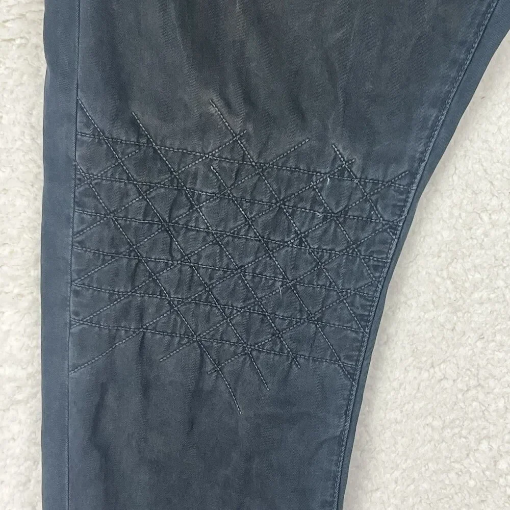 True Religion Dean Geo Quilted Gray Chino Straight Leg Jeans Pants 36/32.5 Taper